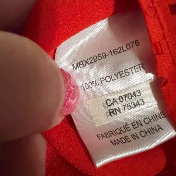 Cynthia Rowley women size 1X beautiful red orange half button blouse - Picture 6 of 10